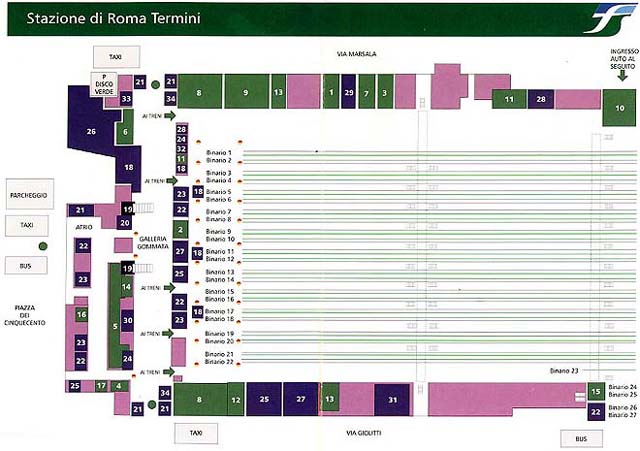 Mappa della Stazione Termini